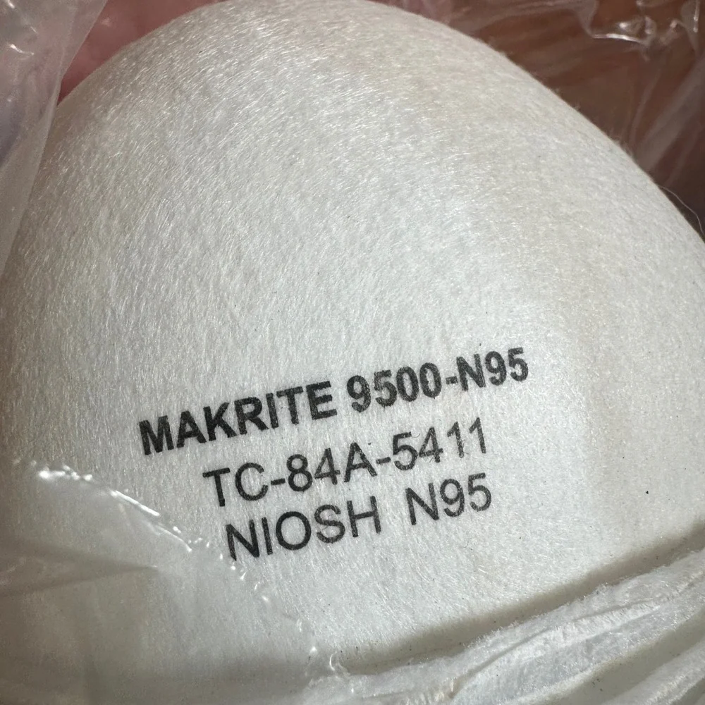 Lot 16 Makrite N95 Respirator Mask White NIOSH 9500-N95 Safety PPE